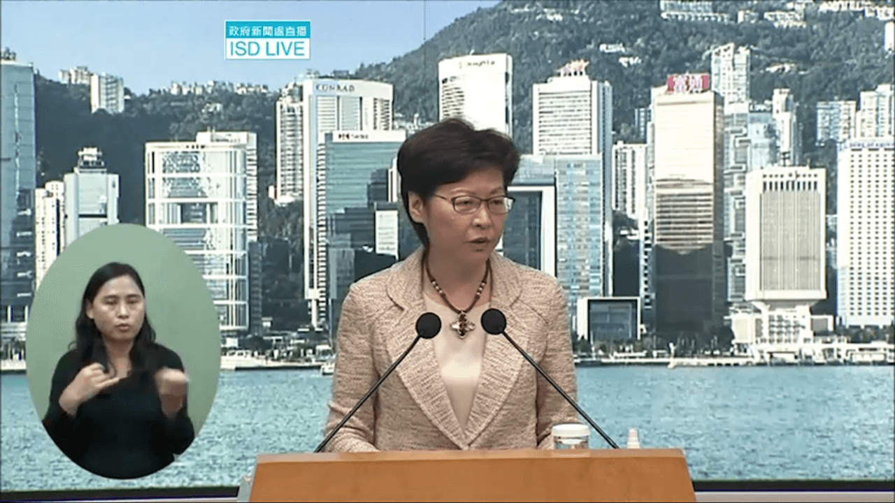 Hong Kong leader Carrie Lam Cheng Yuet-ngor says the government has not yet finalized any mandatory vaccination policy for helpers. Photo: Information Services Department